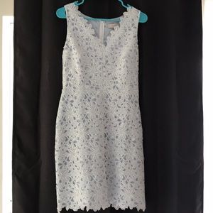 Stunning White Floral Lace Style Dress by Loft